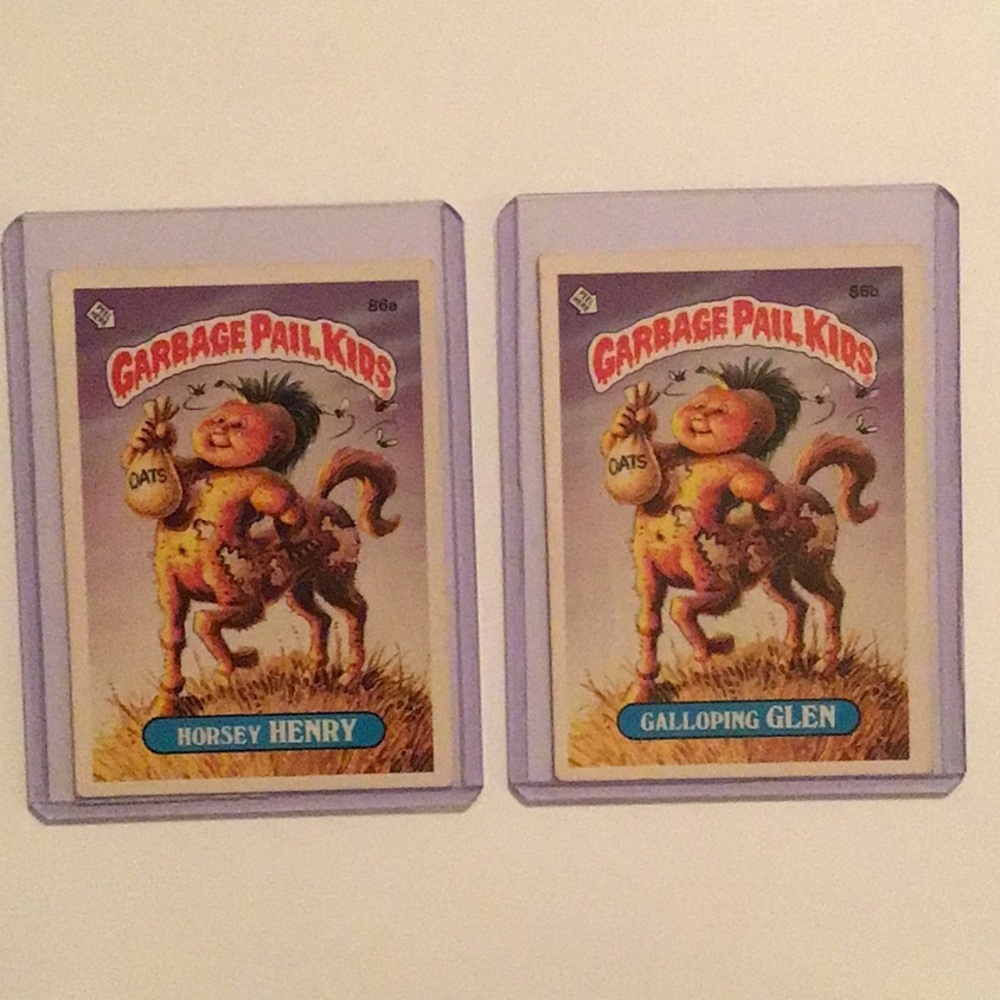 1986Garbage Pail Kids Cards 3rdSeries - Horsey Henry #86a & Galloping Glen #86 b